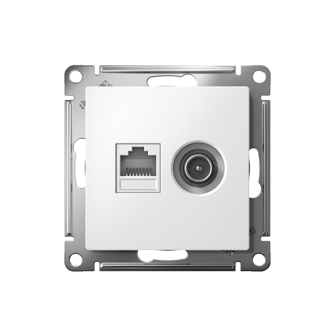 Розетка двойная TV + компьютерная Systeme (Schneider) Electric AtlasDesign ATN000189 (белый)