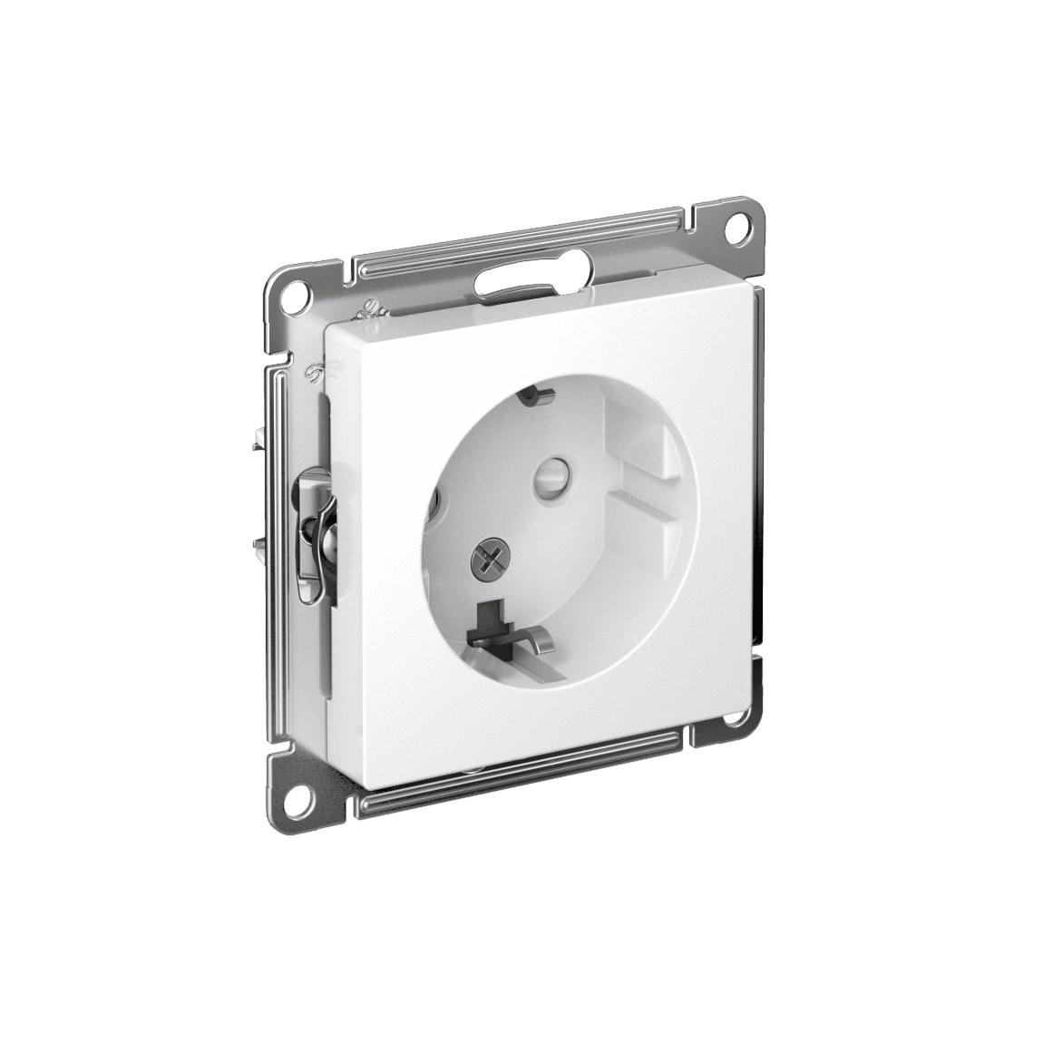 Розетка Schneider Electric AtlasDesign ATN000145 белая с заземлением и шторками