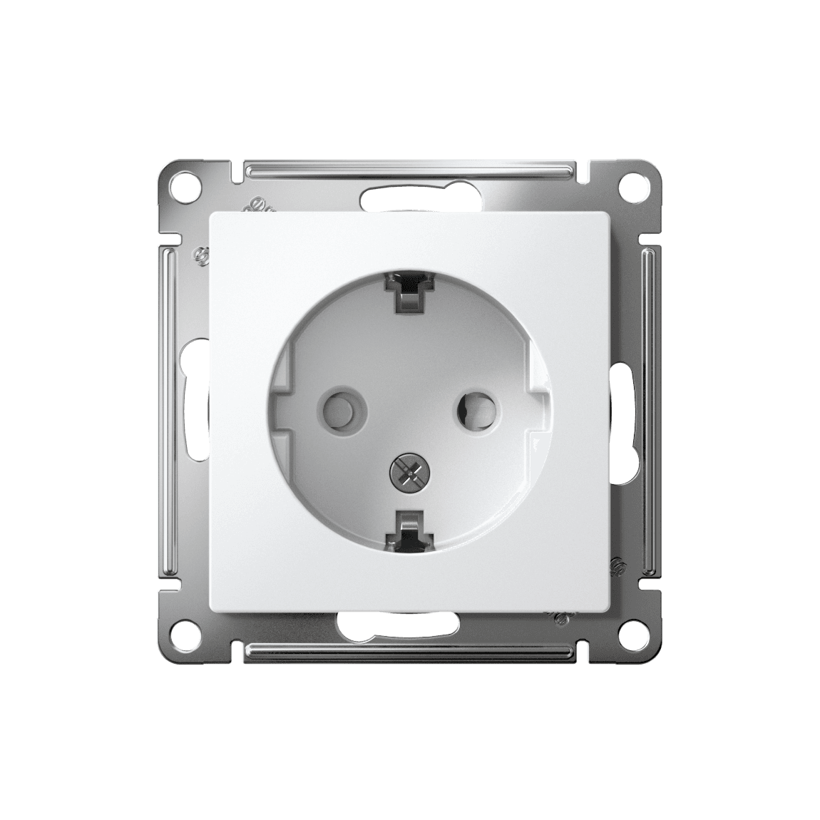 Розетка с заземлением и защитными шторками Systeme (Schneider) Electric AtlasDesign ATN000145 (белый)