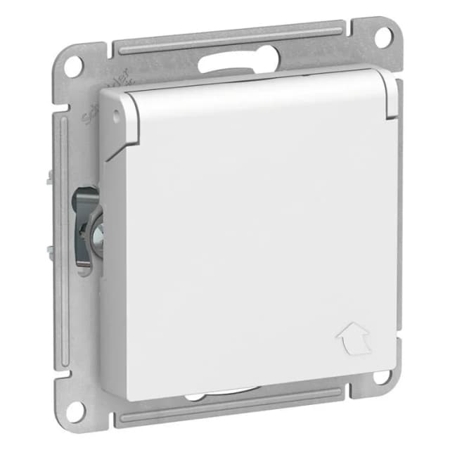 Розетка Schneider Electric AtlasDesign ATN000146 с заземлением, шторками и крышкой