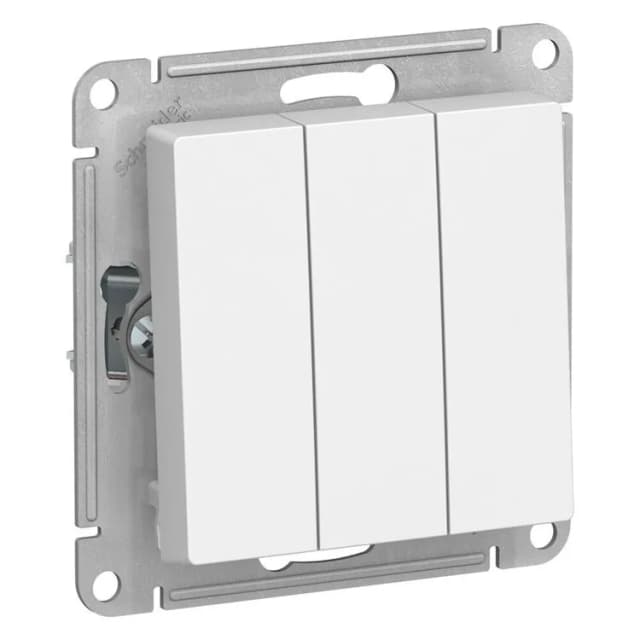Выключатель трёхклавишный Systeme Electric ATLASDESIGN ATN000131 (белый)