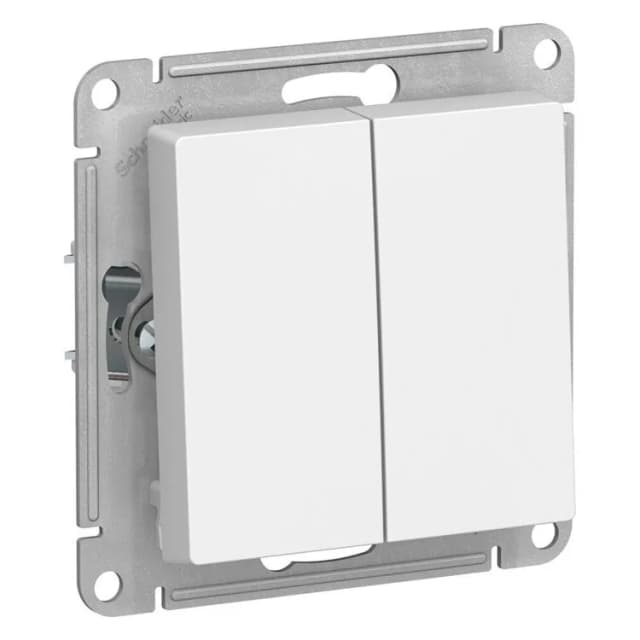 Выключатель двухклавишный Systeme Electric ATLASDESIGN ATN000151 (белый)