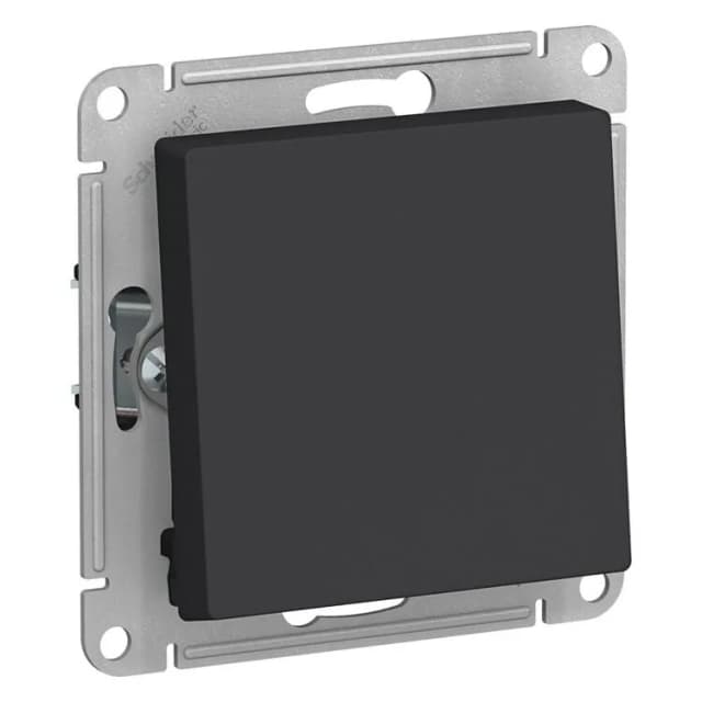 Выключатель проходной одноклавишный Systeme Electric ATLASDESIGN карбон ATN001061