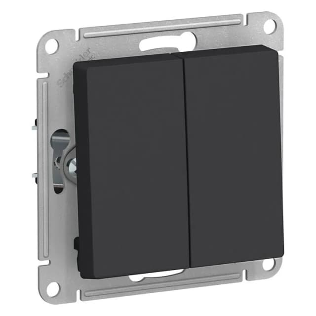 Выключатель перекрестный двухклавишный Systeme Electric ATLASDESIGN карбон ATN001073