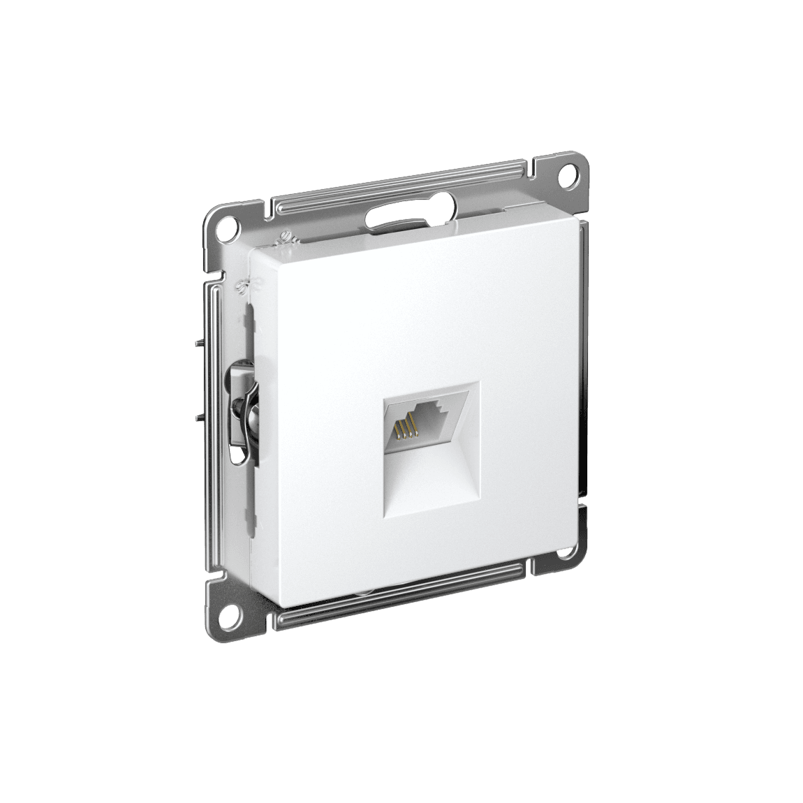 Розетка телефонная Systeme Electric AtlasDesign для подключения стационарного телефона, цвет белый