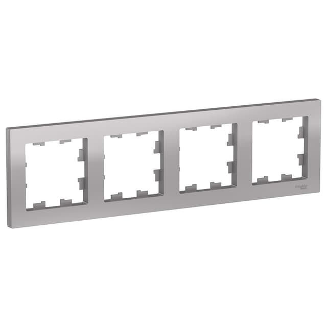 Рамка Schneider Electric AtlasDesign 4-местная алюминий ATN000304