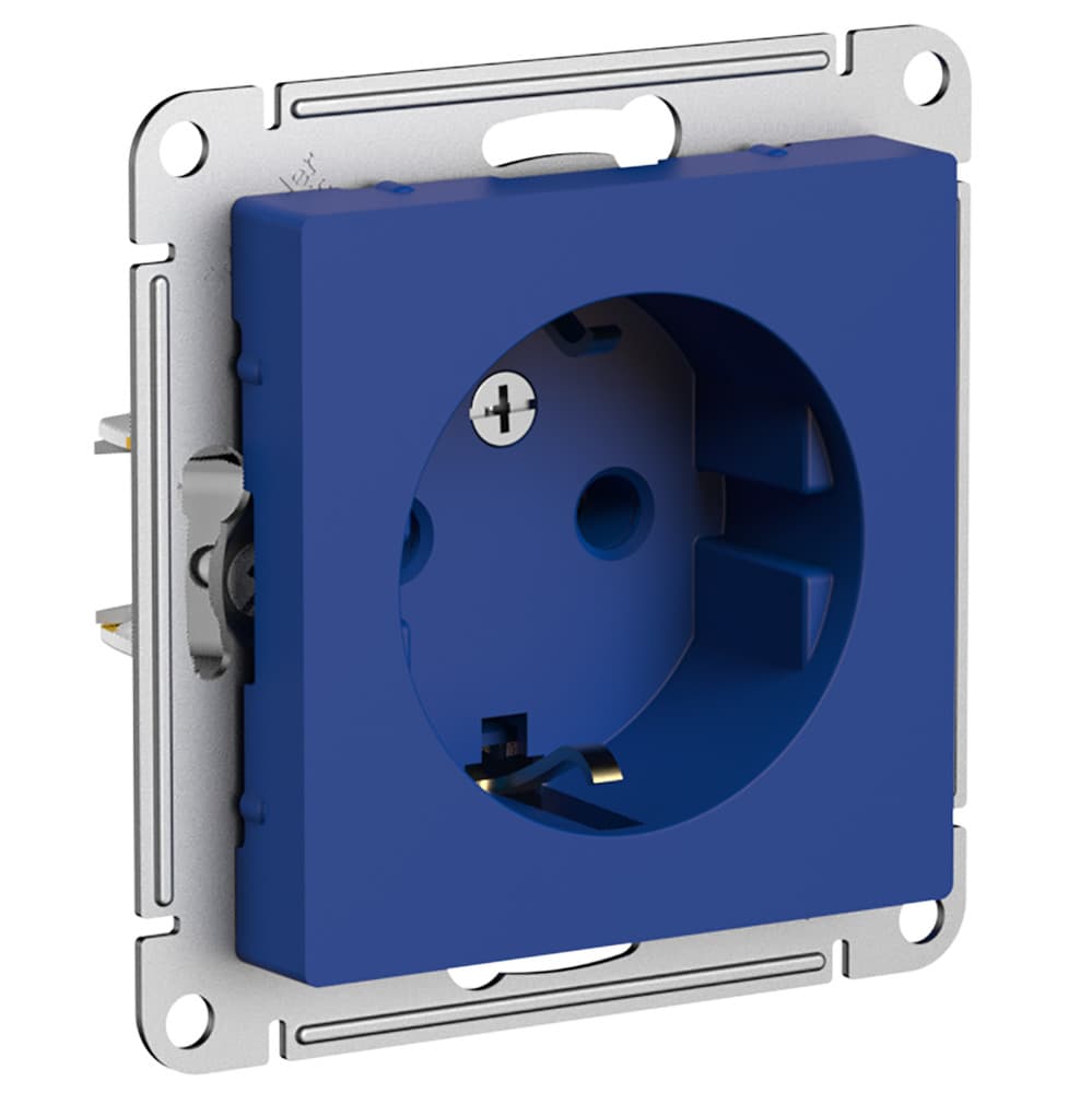 Розетка с заземлением Schneider Electric AtlasDesign аквамарин ATN001143