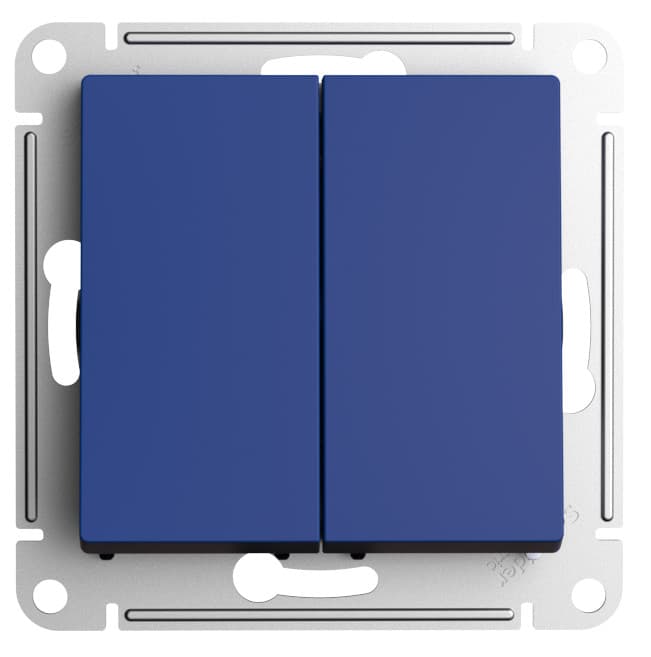 Выключатель двухклавишный перекрестный Schneider Electric AtlasDesign аквамарин ATN001173