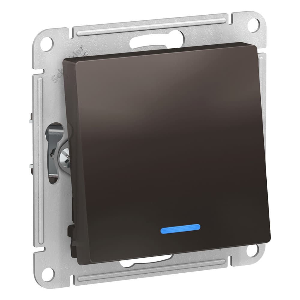 Выключатель одноклавишный проходной с подсветкой Schneider Electric AtlasDesign мокко
