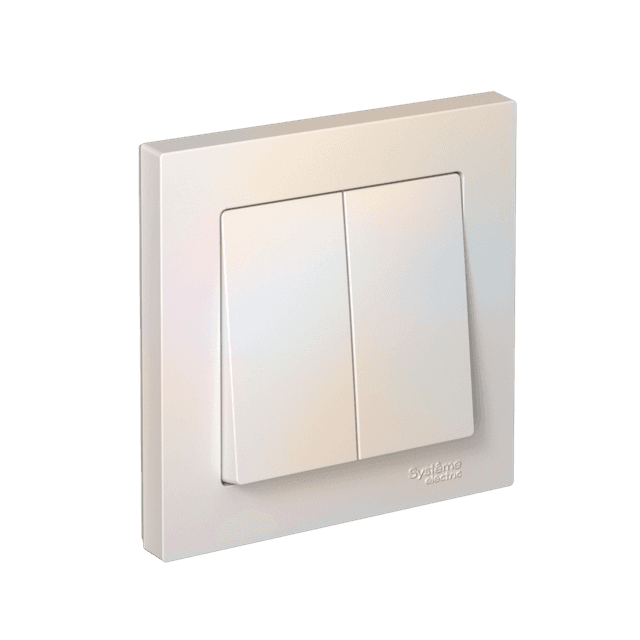 Выключатель двухклавишный Schneider Electric AtlasDesign жемчуг ATN000452
