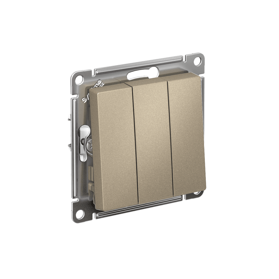 Выключатель трехклавишный Schneider Electric AtlasDesign шампань ATN000531