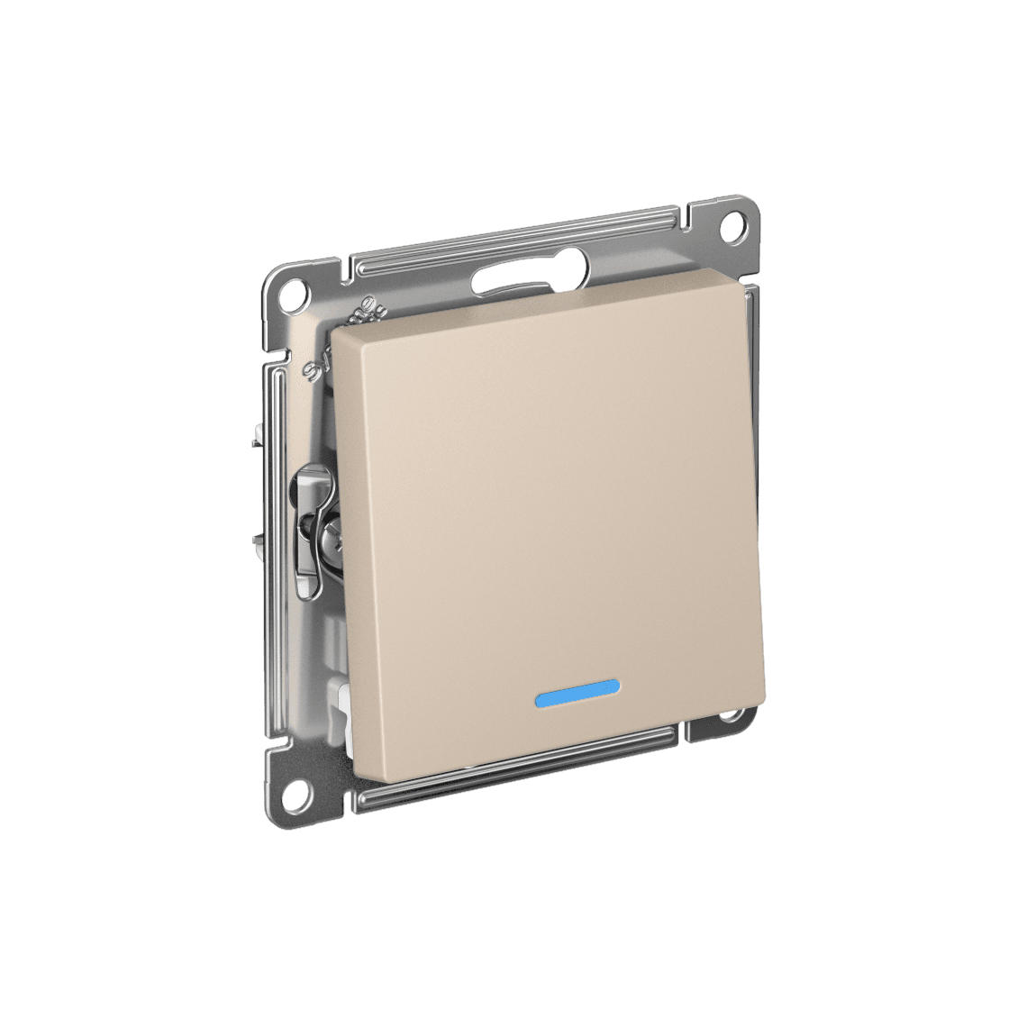Выключатель одноклавишный с подсветкой Schneider Electric AtlasDesign песочный ATN001213