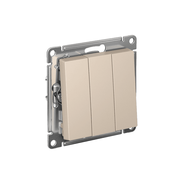 Выключатель трехклавишный Schneider Electric AtlasDesign песочный ATN001231