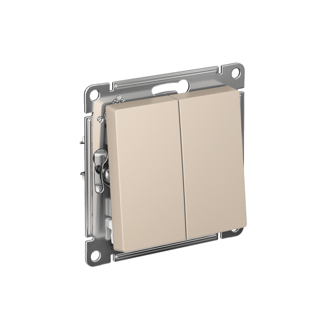 Выключатель двухкнопочный Schneider Electric AtlasDesign песочный ATN001217
