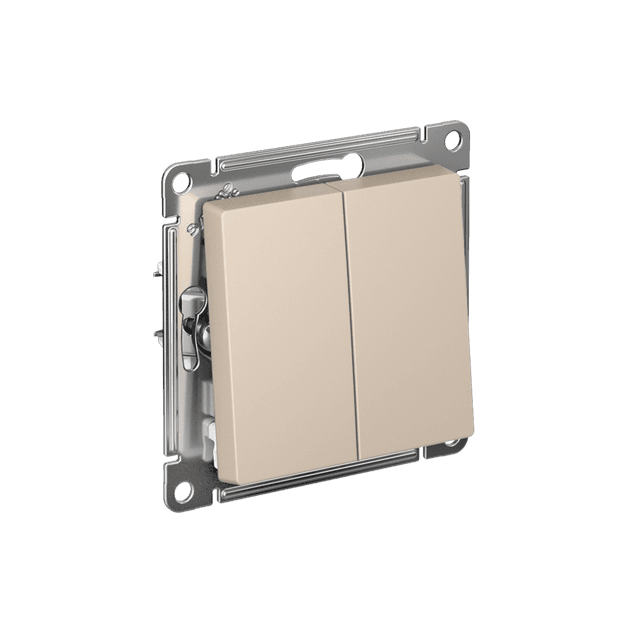 Выключатель двухкнопочный Schneider Electric AtlasDesign песочный ATN001217