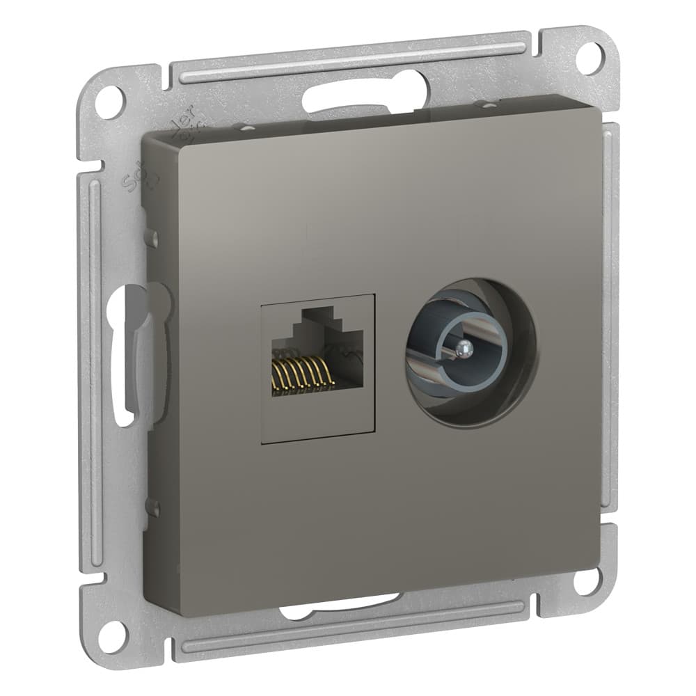 Розетка TV компьютерная Schneider Electric AtlasDesign сталь ATN000989