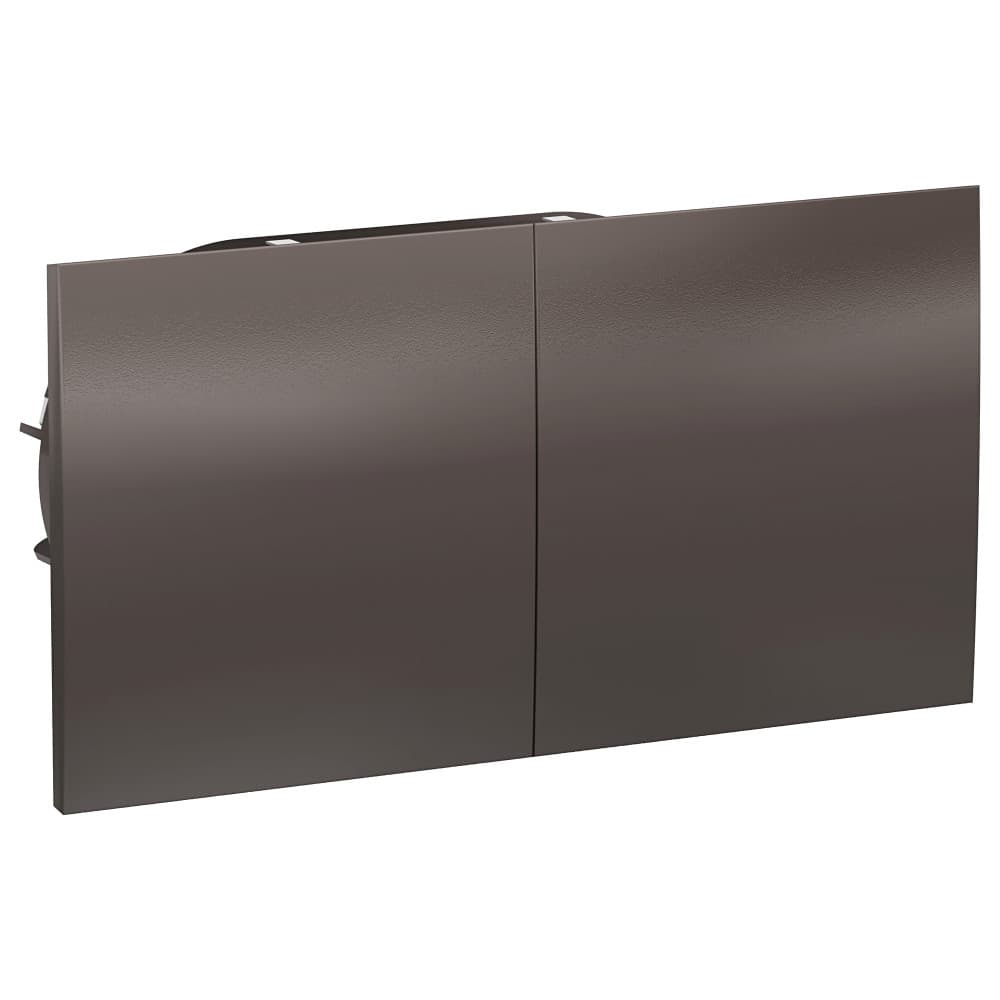 Розетка двойная с заземлением защитными шторками и крышкой Schneider Electric AtlasDesign мокко ATN000628