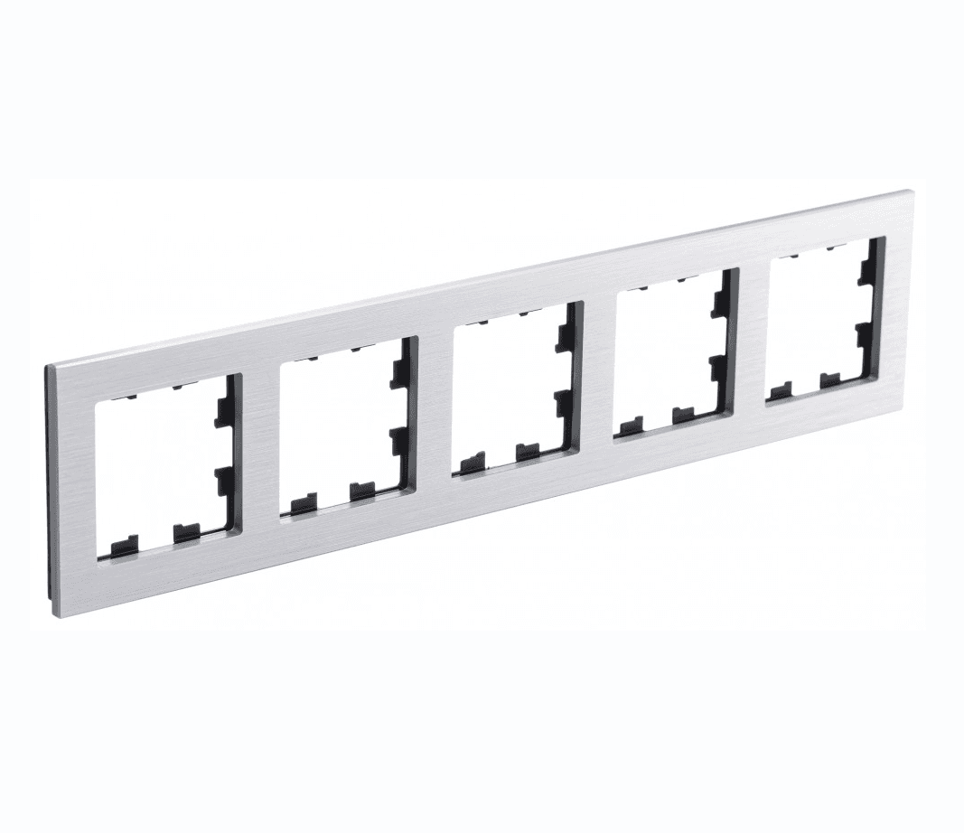 Рамка Schneider Electric AtlasDesign Nature 5-местная серебро ATN312105