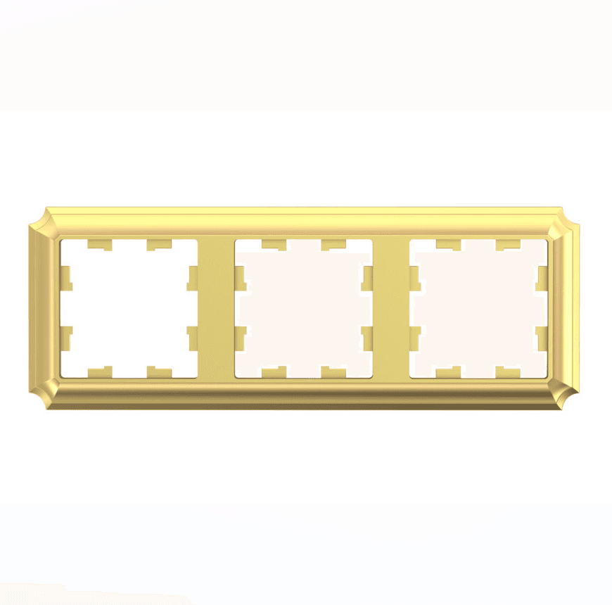 Рамка Schneider Electric AtlasDesign Antique золото 3-местная ATN101603
