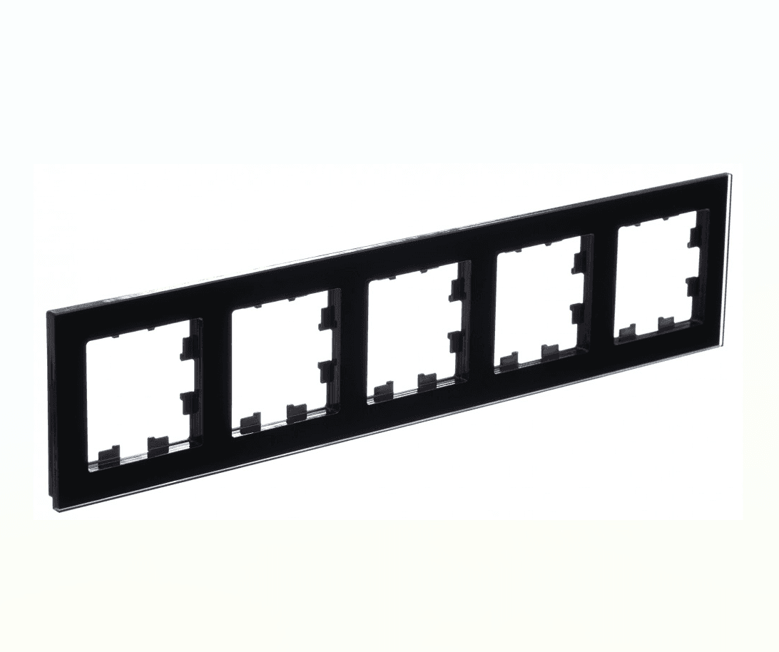 Рамка 5-местная Schneider Electric AtlasDesign Nature черный глянец ATN321005 для большого блока розеток и выключателей