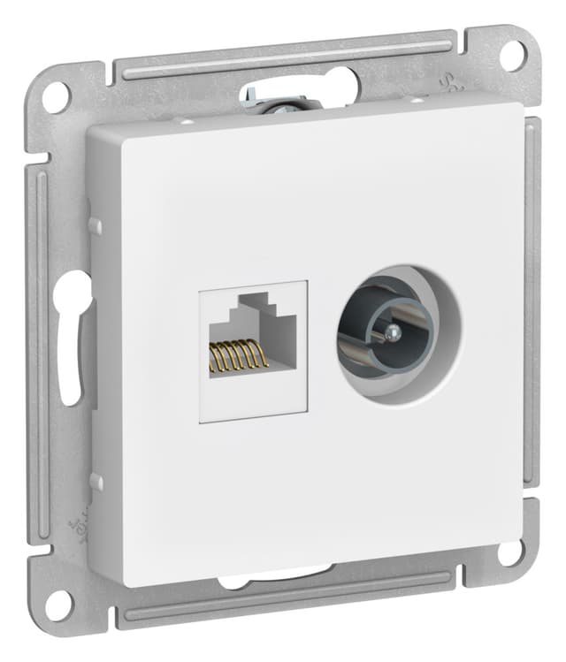 Розетка двойная TV компьютерная Schneider Electric AtlasDesign лотос ATN001389