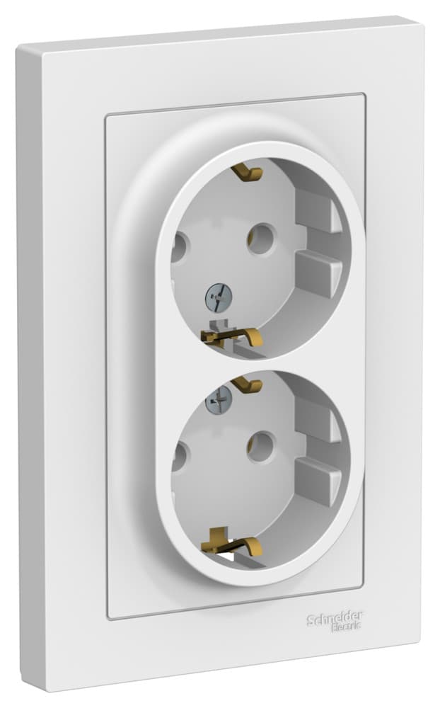 Розетка двойная с заземлением Schneider Electric AtlasDesign лотос ATN001324