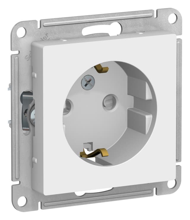 Розетка с заземлением и защитными шторками Schneider Electric AtlasDesign лотос ATN001345