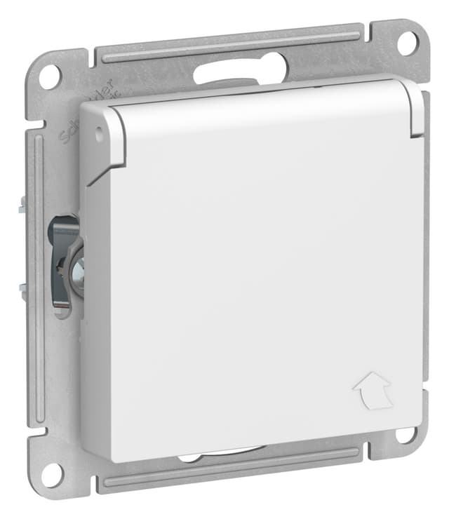 Розетка с заземлением защитными шторками и крышкой Schneider Electric AtlasDesign лотос ATN001346
