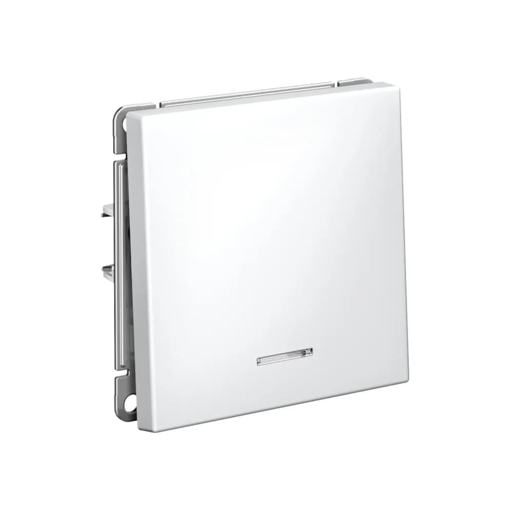 Дизайнерский выключатель одноклавишный с подсветкой Systeme Electric ArtGallery, белый цвет