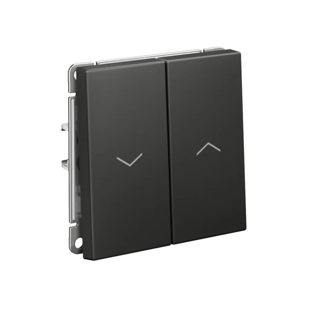 Дизайнерский выключатель для управления жалюзи Systeme Electric ArtGallery, две клавиши, цвет базальт