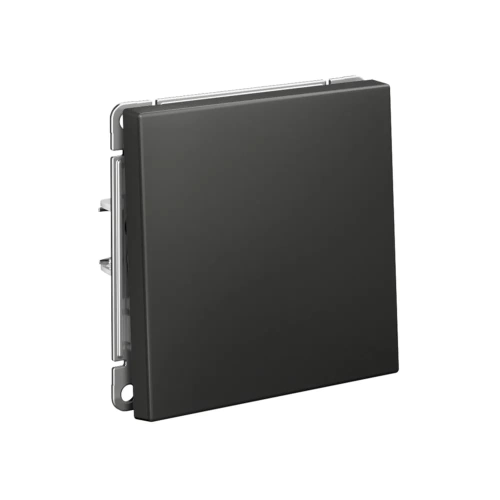 Дизайнерский проходной выключатель одноклавишный Systeme Electric ArtGallery, для управления из двух точек, цвет базальт