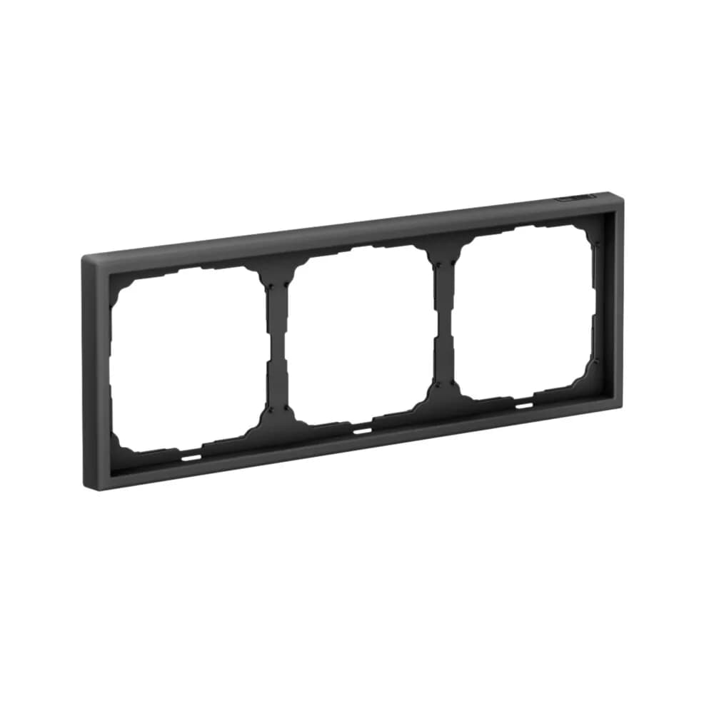 Дизайнерская рамка на 3 места (модуля) для выключателей или розеток Systeme Electric ArtGallery, цвет карбон