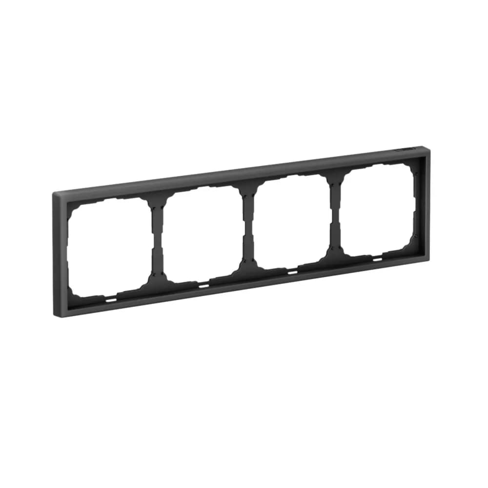 Дизайнерская рамка на 4 места (модуля) для выключателей или розеток Systeme Electric ArtGallery, цвет карбон