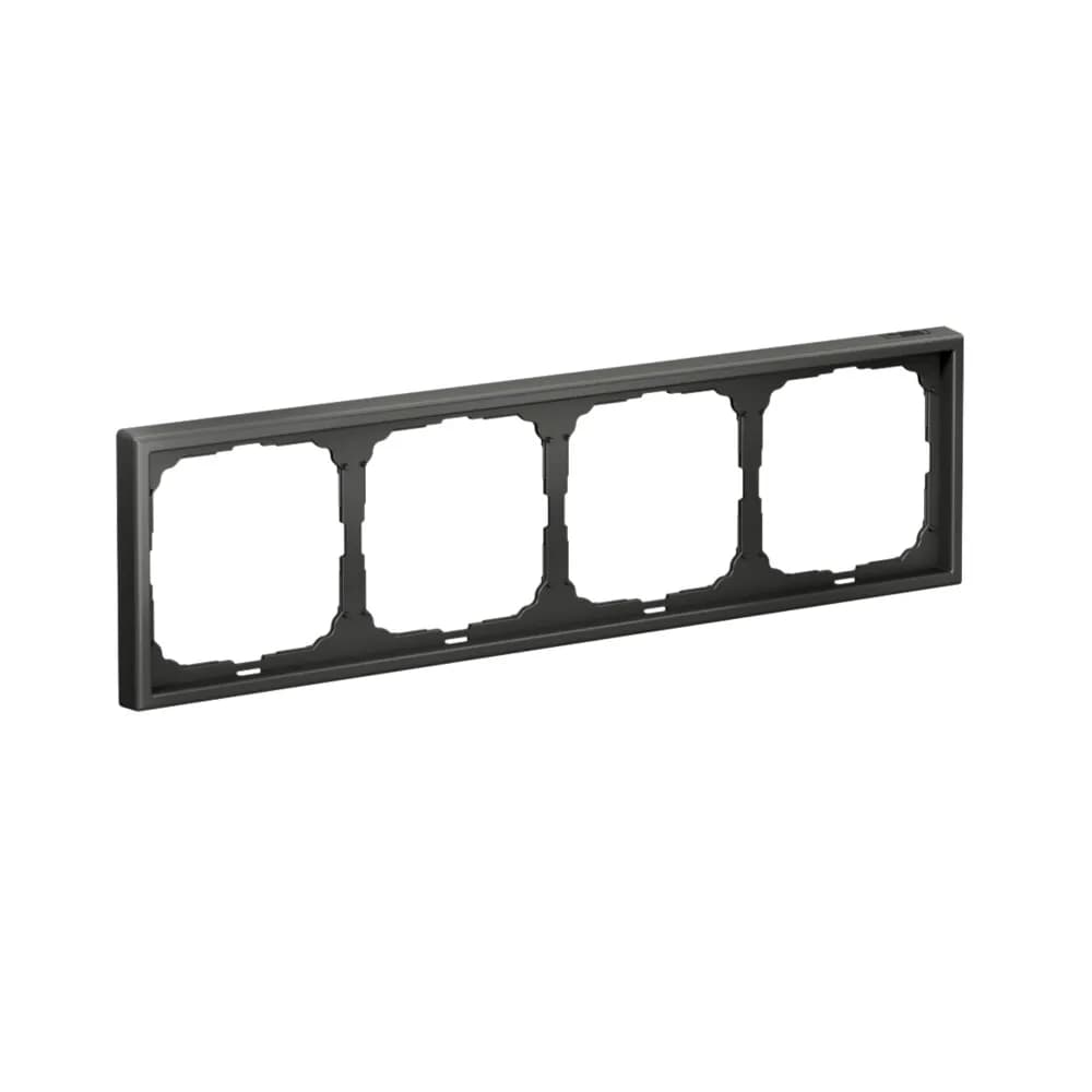 Дизайнерская рамка на 4 места (модуля) для выключателей или розеток Systeme Electric ArtGallery, цвет базальт