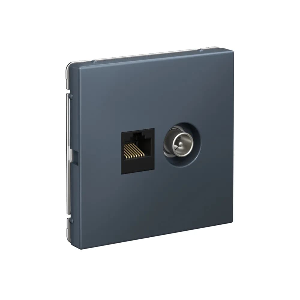 Дизайнерская комбинированная розетка Systeme Electric ArtGallery: ТВ и компьютерный порт, цвет грифель