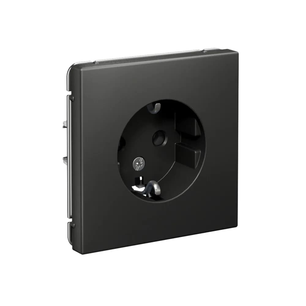 Дизайнерская розетка с заземлением Systeme Electric ArtGallery, цвет базальт