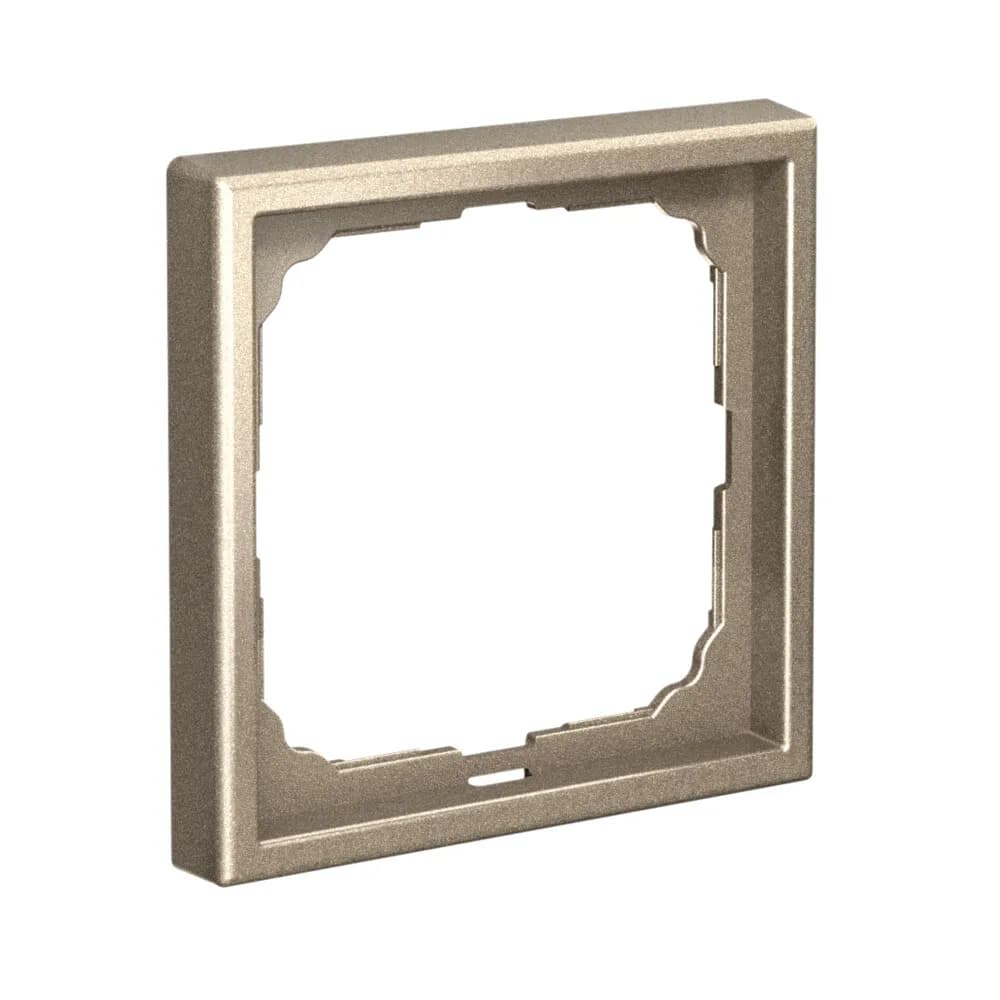 Дизайнерская рамка на 1 место (модуль) для выключателя или розетки Systeme Electric ArtGallery, цвет шампань