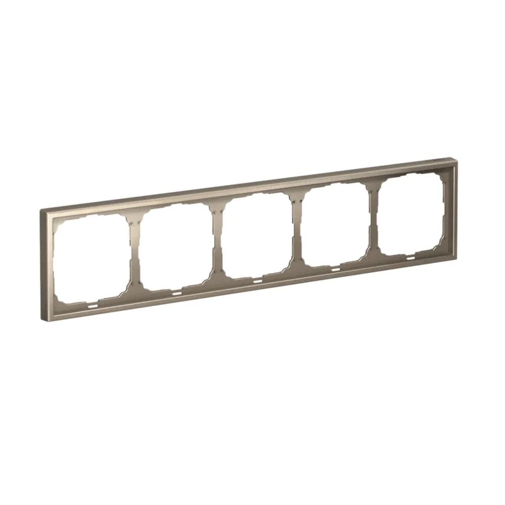 Дизайнерская рамка на 5 мест (модулей) для выключателей или розеток Systeme Electric ArtGallery, цвет шампань