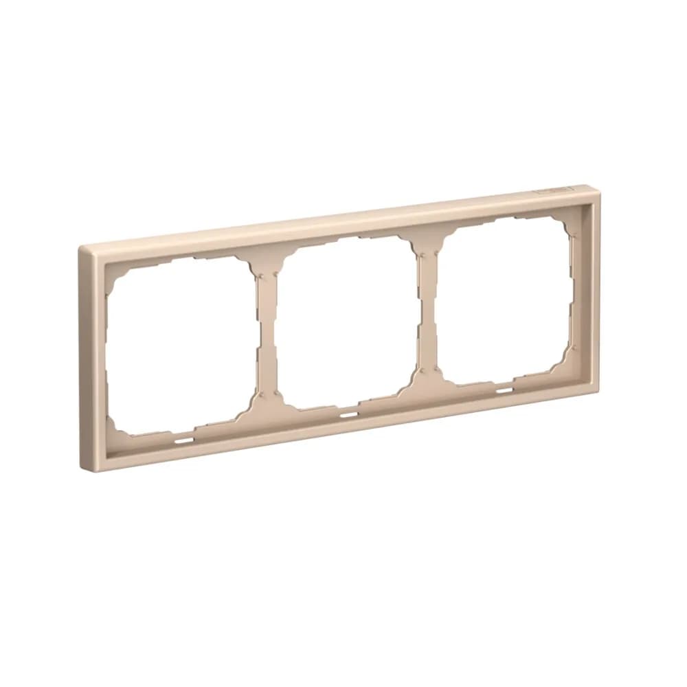 Дизайнерская рамка на 3 места (модуля) для выключателей или розеток Systeme Electric ArtGallery, цвет песочный