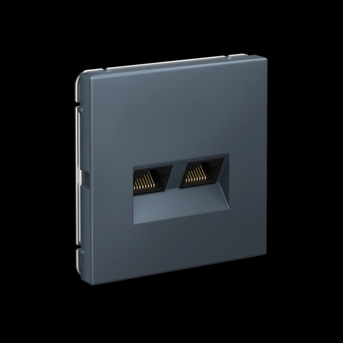 Дизайнерская двойная компьютерная розетка Systeme Electric ArtGallery, два порта RJ45, цвет грифель