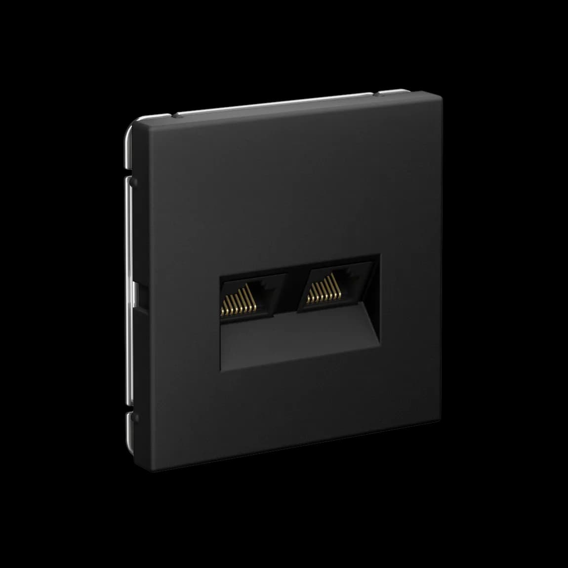 Дизайнерская двойная компьютерная розетка Systeme Electric ArtGallery, два порта RJ45, цвет карбон