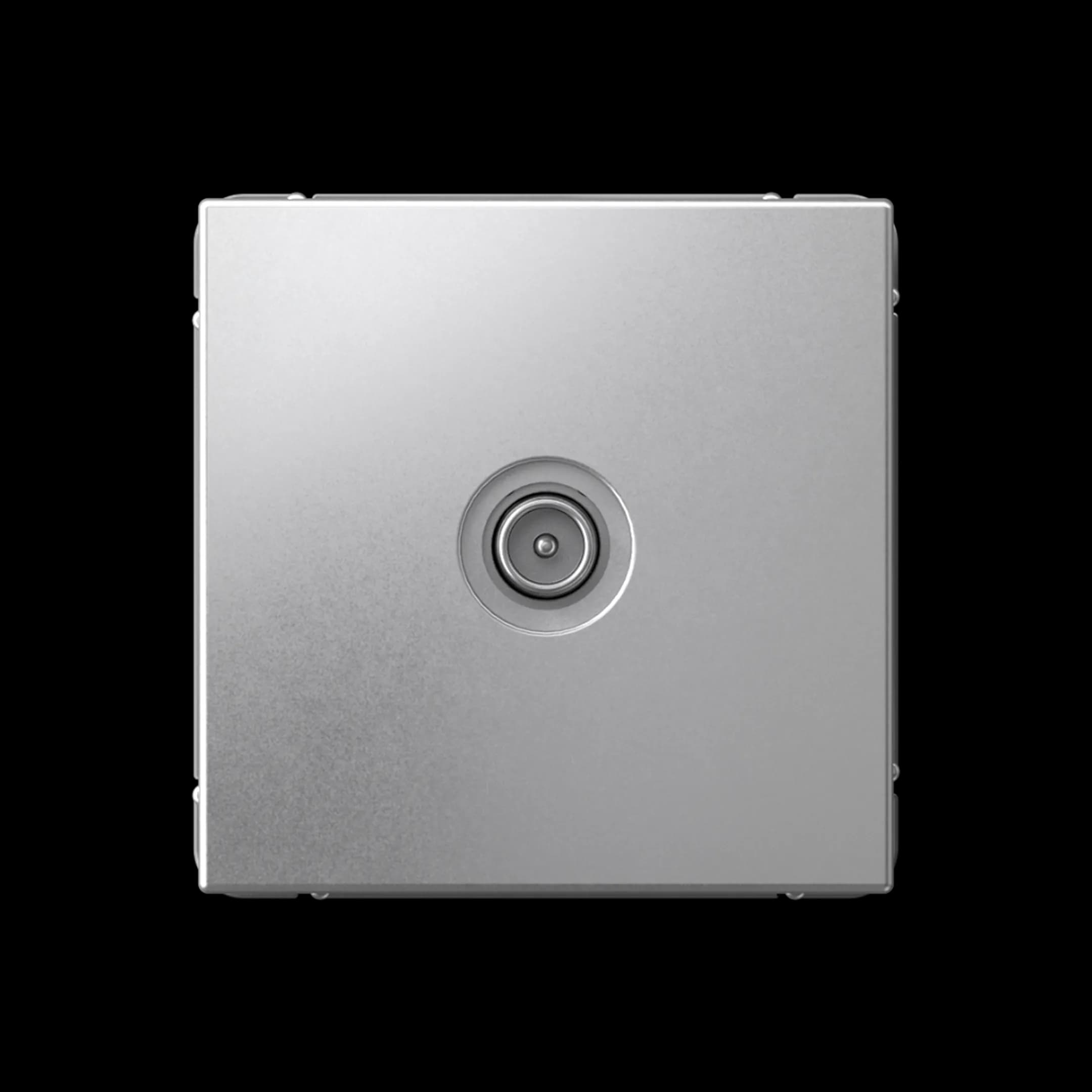 Дизайнерская одиночная телевизионная розетка Systeme Electric ArtGallery, цвет алюминий