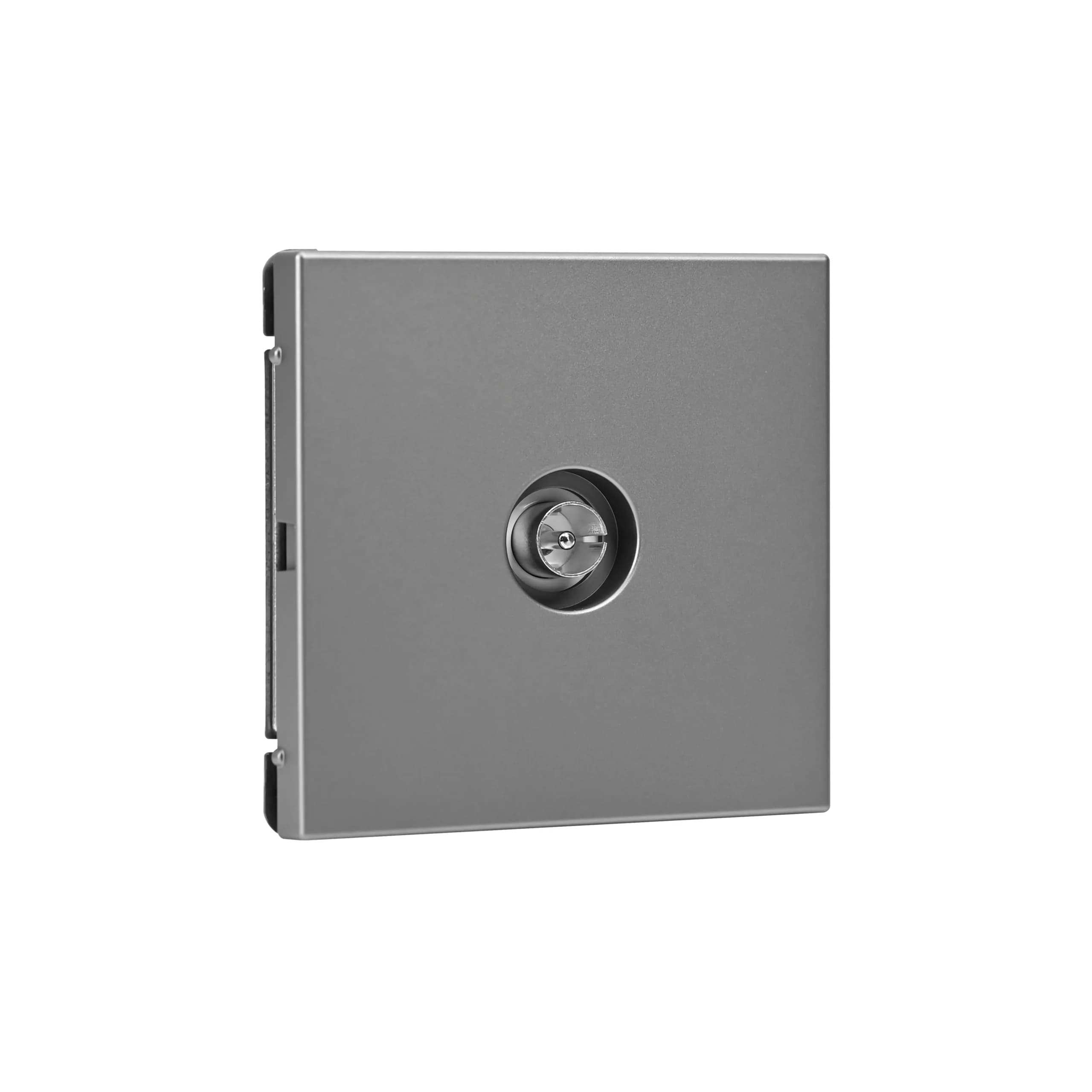 Дизайнерская одиночная телевизионная розетка Systeme Electric ArtGallery, цвет сталь