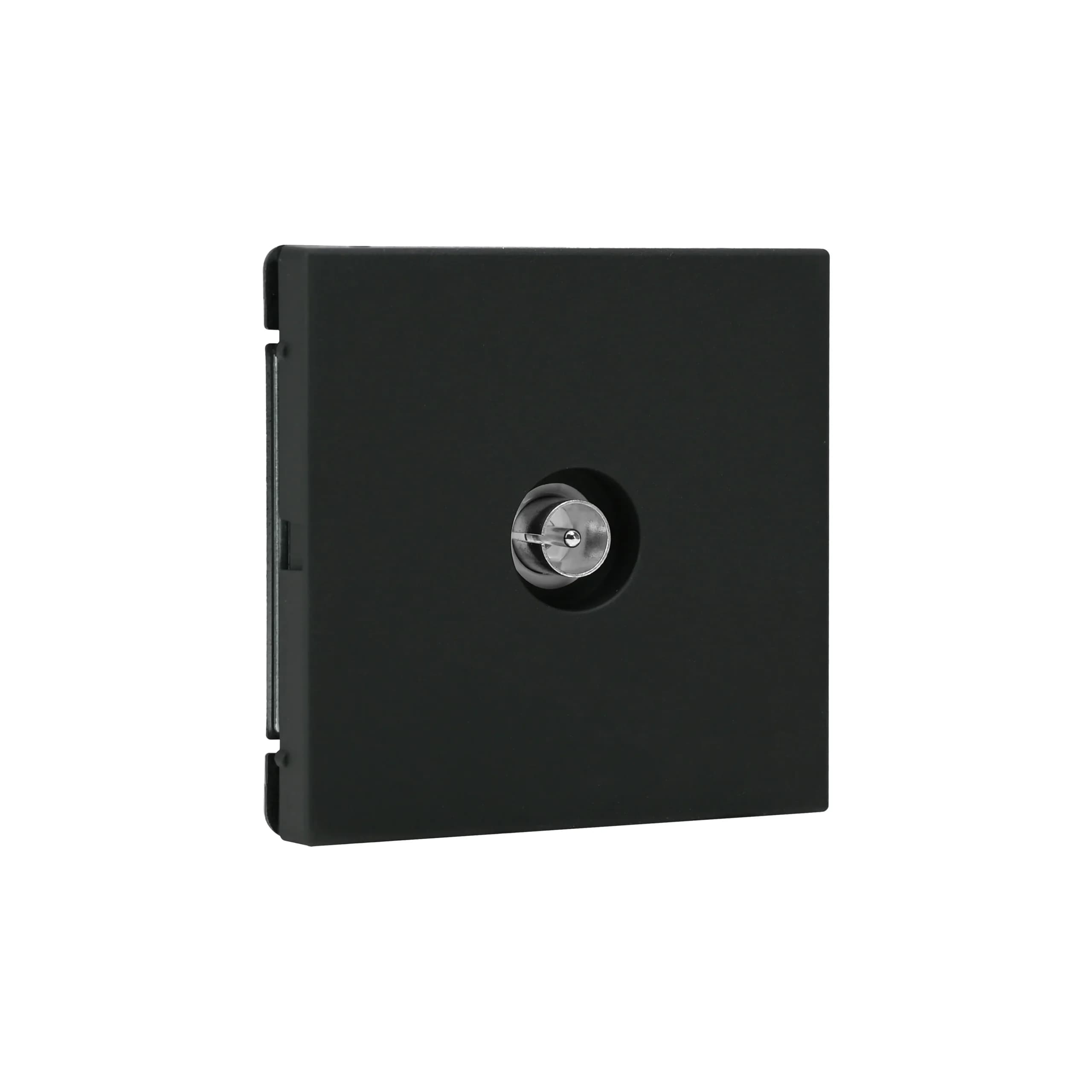 Дизайнерская одиночная телевизионная розетка Systeme Electric ArtGallery, цвет карбон