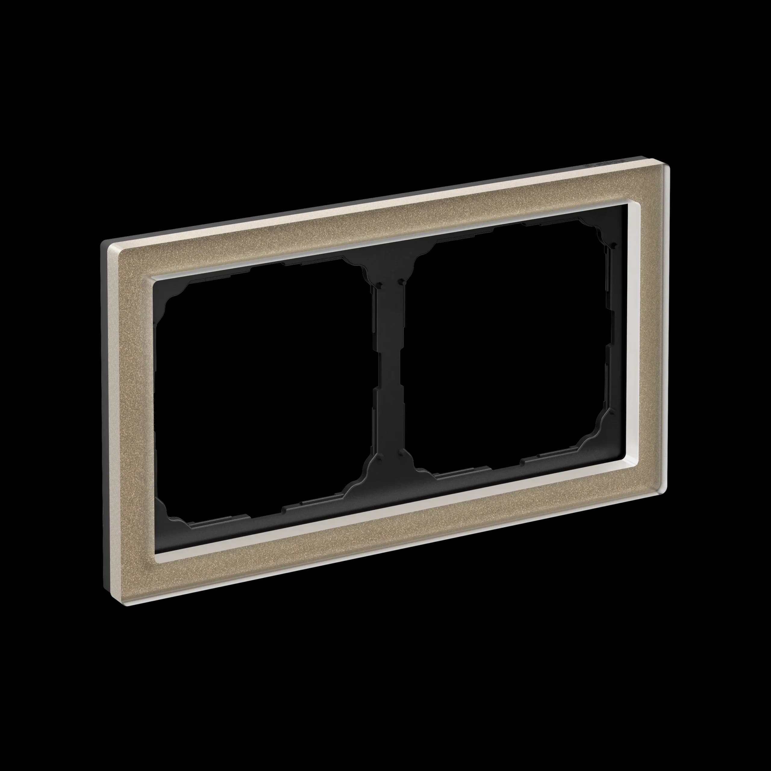 Дизайнерская рамка на 2 места (модуля) серии ArtGallery Pure, цвет шампань, ультратонкий профиль