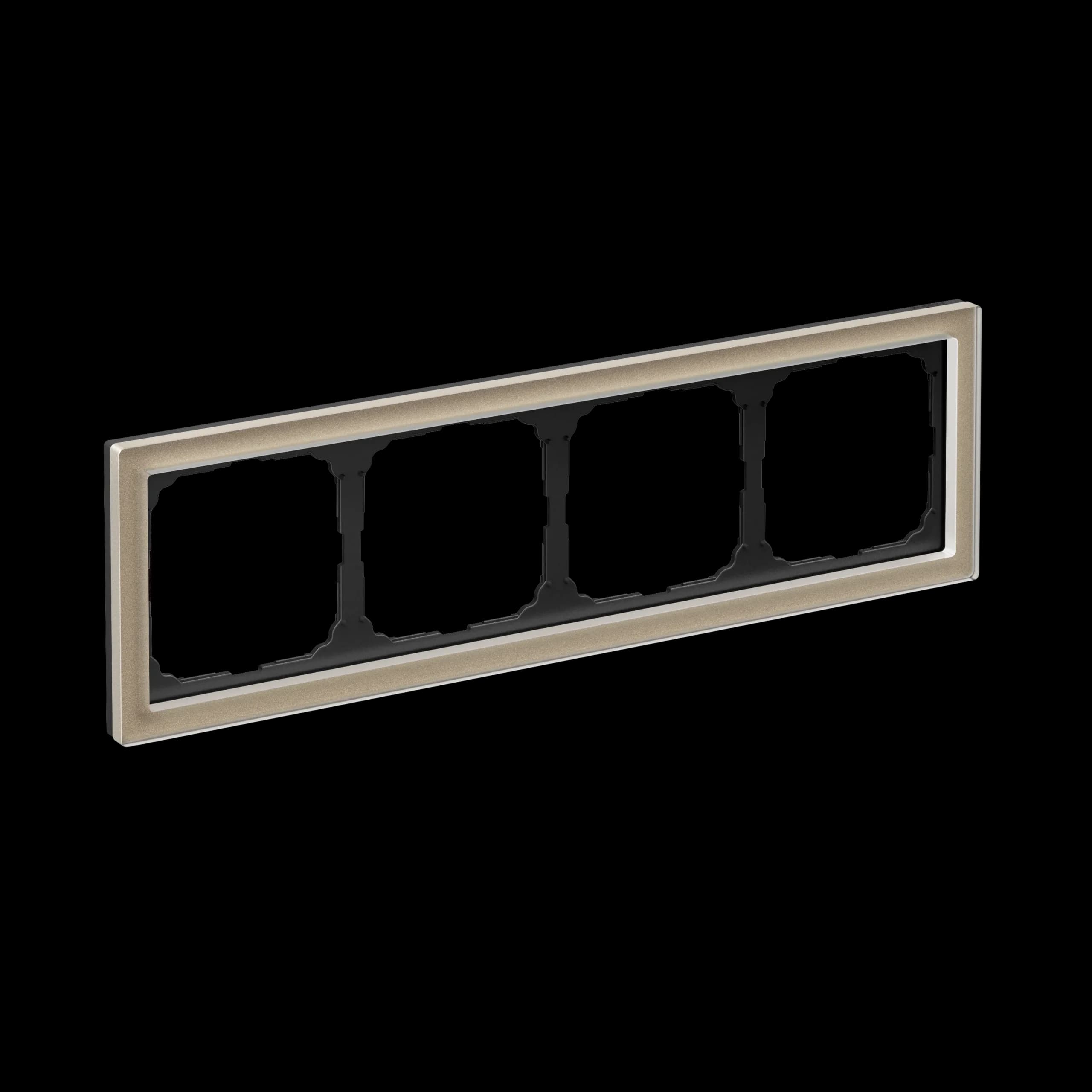 Дизайнерская рамка на 4 места (модуля) серии ArtGallery Pure, цвет шампань, ультратонкий профиль