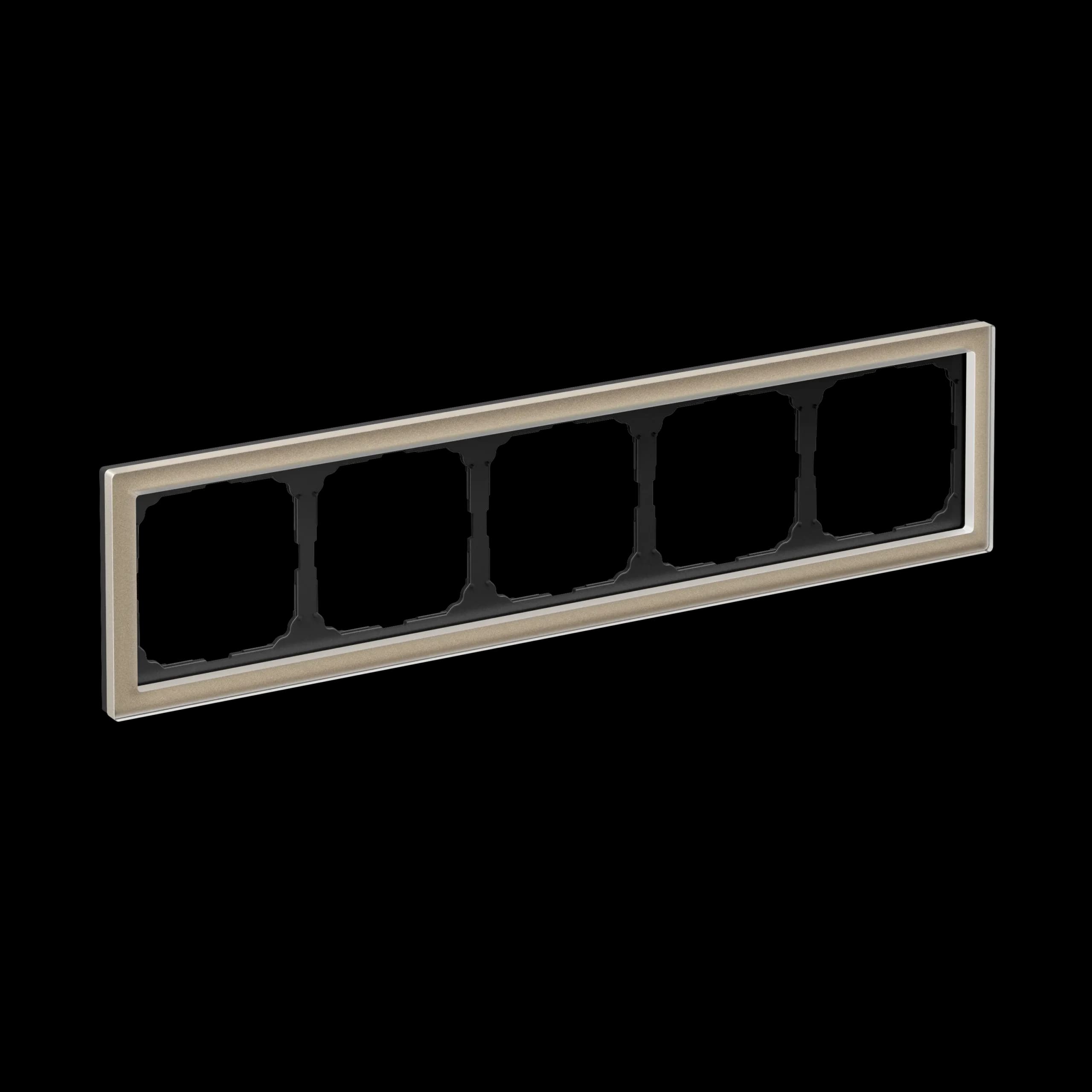 Дизайнерская рамка на 5 мест (модулей) серии ArtGallery Pure, цвет шампань, ультратонкий профиль