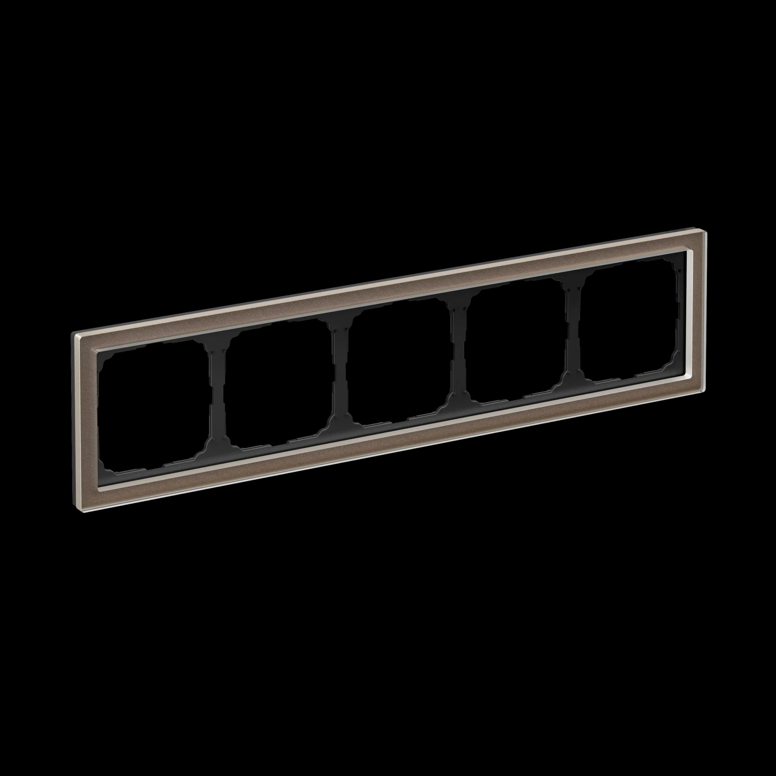 Дизайнерская рамка на 5 мест (модулей) серии ArtGallery Pure, цвет мокко, ультратонкий профиль