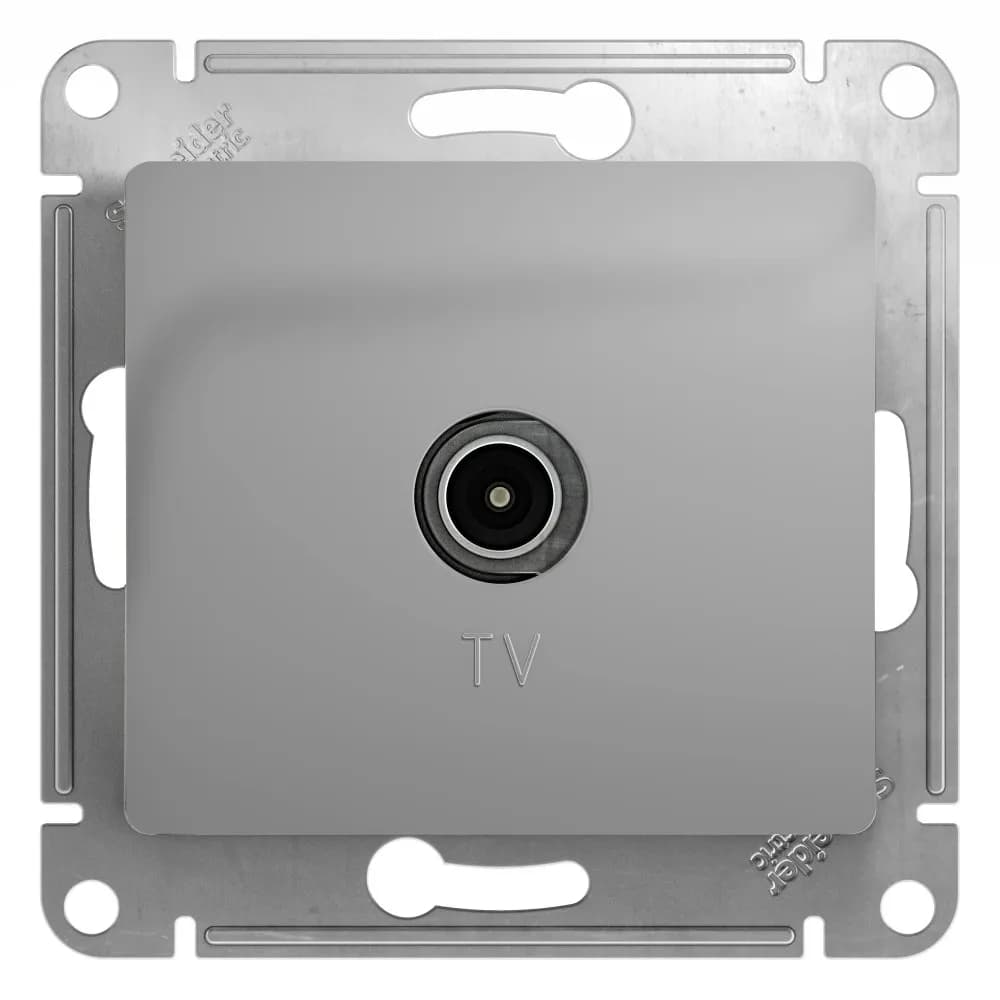 Розетка телевизионная одиночная Systeme Electric (Schneider) Glossa, цвет алюминий