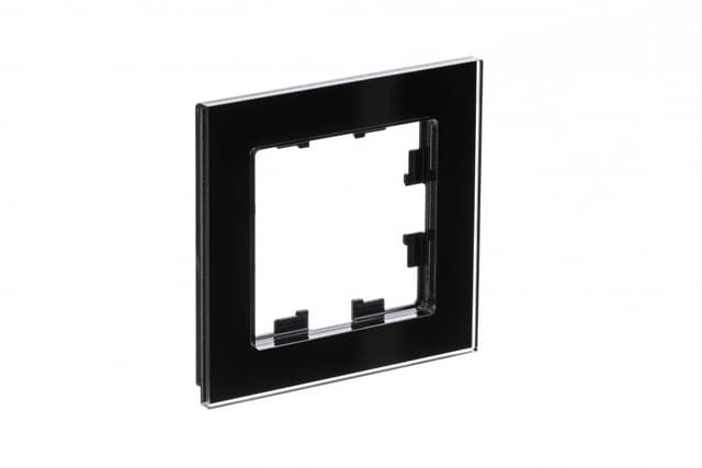 Рамка для розеток и выключателей Systeme (Schneider) Electric AtlasDesign Nature черная глянцевая 1-местная ATN321001